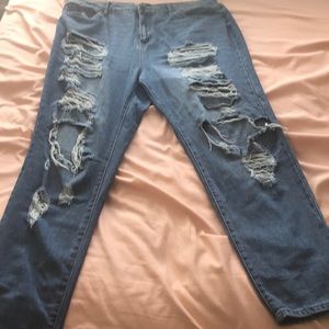 Grunge ripped jeans